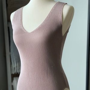 Mocha ribbed tank bodysuit